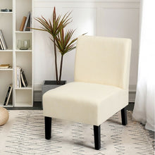Load image into Gallery viewer, Armless Accent Chair  with Rubber Wood Legs -Beige
