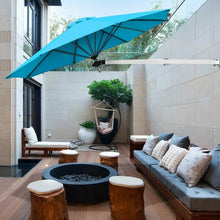 Load image into Gallery viewer, 8ft Wall-Mounted Telescopic Folding Tilt Aluminum Sun Shade Umbrella-Blue
