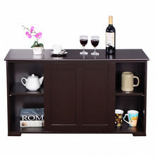 Load image into Gallery viewer, Kitchen Storage Cabinet with Wood Sliding Door-Brown
