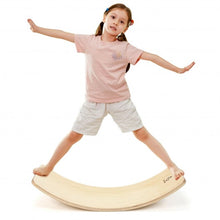 Load image into Gallery viewer, Wooden Wobble Balance Board Kids 35&#39;&#39; Rocker Yoga Curvy Board Toy w/ Felt Layer
