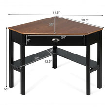 Load image into Gallery viewer, Corner Wooden PC Laptop Computer Desk-Coffee
