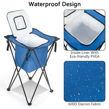 Load image into Gallery viewer, Portable Tub Cooler with Folding Stand and Carry Bag-Blue
