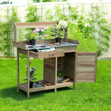 Load image into Gallery viewer, Outdoor Garden Wooden Work Station Potting Bench
