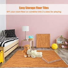 Load image into Gallery viewer, 12PC Wood Grain Interlocking Floor Mats -Natural
