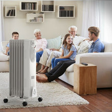 Load image into Gallery viewer, 1500W 7-Fin Portable Electric Oil Filled Radiator Heater
