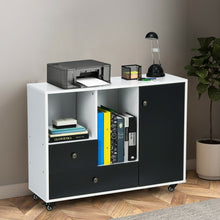 Load image into Gallery viewer, Lateral Mobile Filing Cabinet with 2 Drawers-Black

