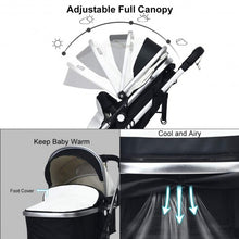 Load image into Gallery viewer, 2 in 1 High Landscape Convertible Reversible Bassinet Pram-White
