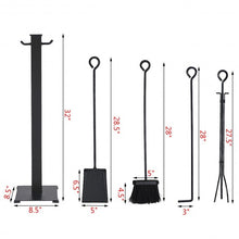 Load image into Gallery viewer, 5 Pieces Fireplace Iron Fire Place Tool Set
