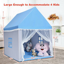 Load image into Gallery viewer, Kids Play Tent Large Playhouse Children Play Castle Fairy Tent Gift w/ Mat-Blue
