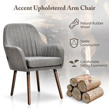 Load image into Gallery viewer, Set of 2 Fabric Upholstered Accent Chairs with Wooden Legs-Gray
