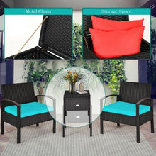 Load image into Gallery viewer, 3 Piece Patio Furniture Set PE Rattan Wicker Sofa Set with Washable Cushion-TU
