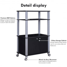 Load image into Gallery viewer, Microwave Rack Stand Rolling Storage Cart-Black
