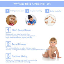 Load image into Gallery viewer, Blue Foldable Castle Kids Play Tent
