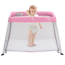 Load image into Gallery viewer, Portable Lightweight Baby Playpen Playard with Travel Bag-Pink
