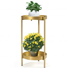 Load image into Gallery viewer, 2 Tier Mid Century Modern Metal Plant Stand-Golden

