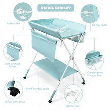 Load image into Gallery viewer, Folding Baby Changing Table with Storage -Blue
