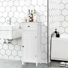 Load image into Gallery viewer, Wooden Storage Free-Standing Floor Cabinet with Drawer and Shelf-White

