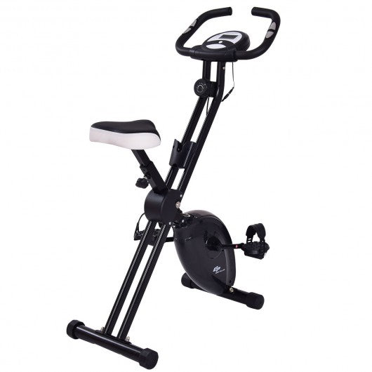 45 Height Resistance Adjustable Folding Magnetic Exercise Bike-Black