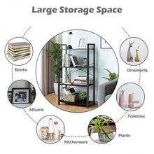 Load image into Gallery viewer, 4-Tier Rustic Bookshelf Industrial Bookcase Diaplay Shelf Storage Rack -Black
