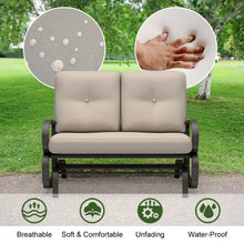 Load image into Gallery viewer, Outdoor Patio Cushioned Rocking Bench Loveseat
