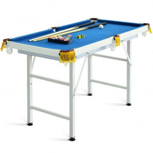 Load image into Gallery viewer, 47&quot; Folding Billiard Table Pool Game Table Includes Cues-Blue
