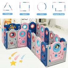 Load image into Gallery viewer, 18-Panel Portable Indoor Outdoor Play Fence with Educational Toys
