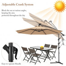 Load image into Gallery viewer, 10&#39; Patio Outdoor Sunshade Hanging Umbrella without Weight Base-Beige
