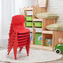 Load image into Gallery viewer, 6-pack Kids Plastic Stackable Classroom Chairs-Red

