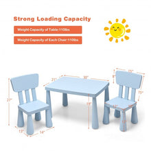 Load image into Gallery viewer, 3-Piece Toddler Multi Activity Play Dining Study Kids Table and Chair Set-Blue
