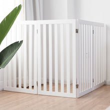 Load image into Gallery viewer, 35&#39;&#39; Folding Standing 4 Panel Wood Pet Fence-White

