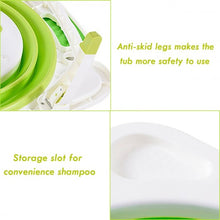 Load image into Gallery viewer, Baby Folding Collapsible Portable Bathtub w/ Block-Green
