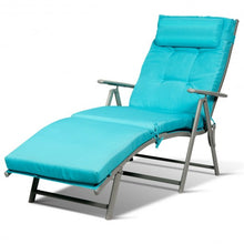 Load image into Gallery viewer, Outdoor Lightweight Folding Chaise Lounge Chair-Blue
