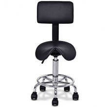Load image into Gallery viewer, Adjustable Saddle Salon Rolling Massage Chair w/ Backrest-Black
