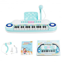 Load image into Gallery viewer, Multifunctional 37 Electric Keyboard Piano with Microphone-Blue
