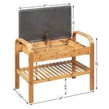 Load image into Gallery viewer, Shoe Rack Bench Bamboo with Storage Shelf -Natural
