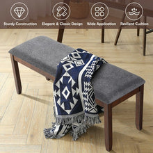 Load image into Gallery viewer, Upholstered Entryway Bench Footstool with Wood Legs
