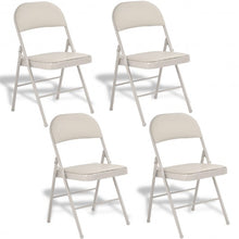 Load image into Gallery viewer, Set of 4 Black/Beige Folding Chairs-Beige
