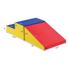 Load image into Gallery viewer, 2 Pcs Soft Foam Indoor Toddler Climb Slide Activity Play Set -Blue
