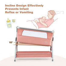 Load image into Gallery viewer, Baby Bed Side Crib Portable Adjustable Infant Travel Sleeper Bassinet-Pink
