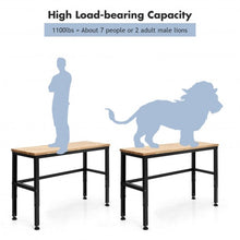 Load image into Gallery viewer, 53&quot; Adjustable Heavy-Duty Workbench with Rubber Wood Top

