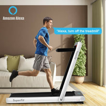 Load image into Gallery viewer, 4.75HP 2 In 1 Folding Treadmill with Remote APP Control-White
