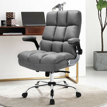 Load image into Gallery viewer, Adjustable Swivel Office Chair with High Back and Flip-up Arm for Home and Office-Gray

