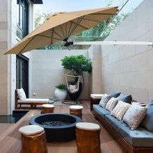 Load image into Gallery viewer, 8ft Wall-Mounted Telescopic Folding Tilt Aluminum Sun Shade Umbrella-Beige
