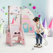 Load image into Gallery viewer, 6-in-1 Adjustable Kids Basketball Hoop Set-Pink

