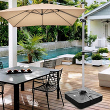 Load image into Gallery viewer, 220 lbs Offset Patio Umbrella Base with Wheels Sand Water Filled
