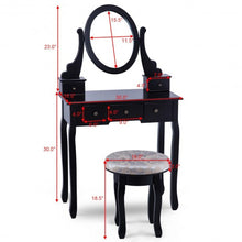 Load image into Gallery viewer, Vanity Makeup Table Set Bedroom Furniture with Padded Stool
