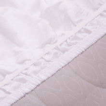 Load image into Gallery viewer, Twin / Full Size Around Bed 14&quot; Elastic Wrap Ruffle Bed Skirt-White
