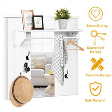 Load image into Gallery viewer, Wall Mounted Mirror Coat Hat Rack Storage Shelf
