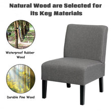 Load image into Gallery viewer, Armless Accent Chair  with Rubber Wood Legs -Gray
