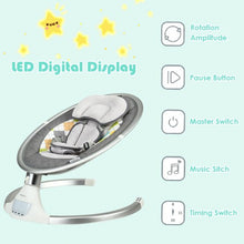 Load image into Gallery viewer, Baby Swing Electric Rocking Chair with Bluetooth Music Timer-Gray
